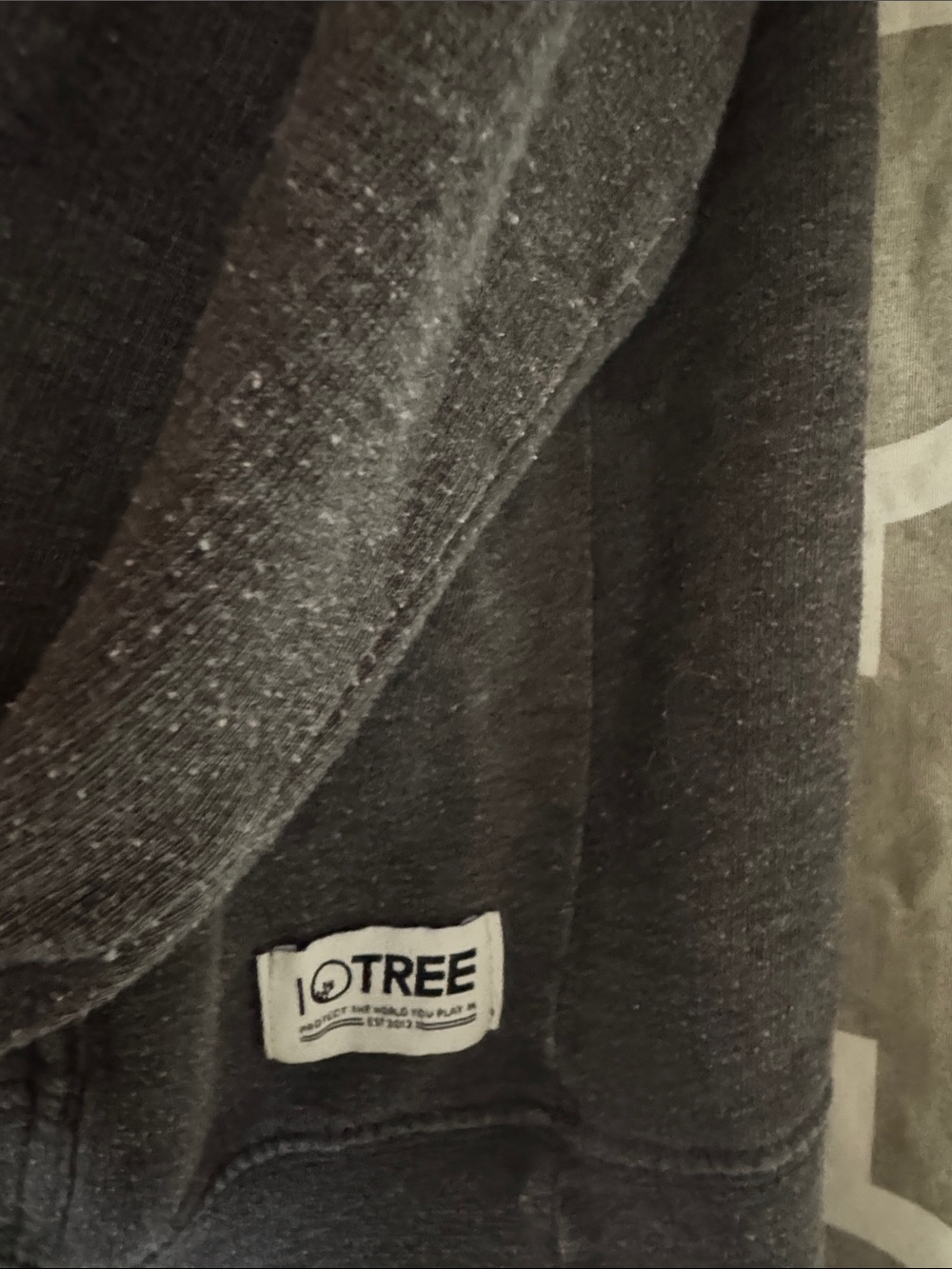 Tentree Dark Grey Camo Tree Logo Hoodie Pullover Medium Flawed - Picture 6 of 7